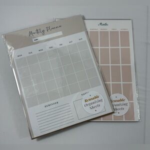New-Custom Made Monthly Planner Reusable Organizer Sheet w/Wet Erase Marker